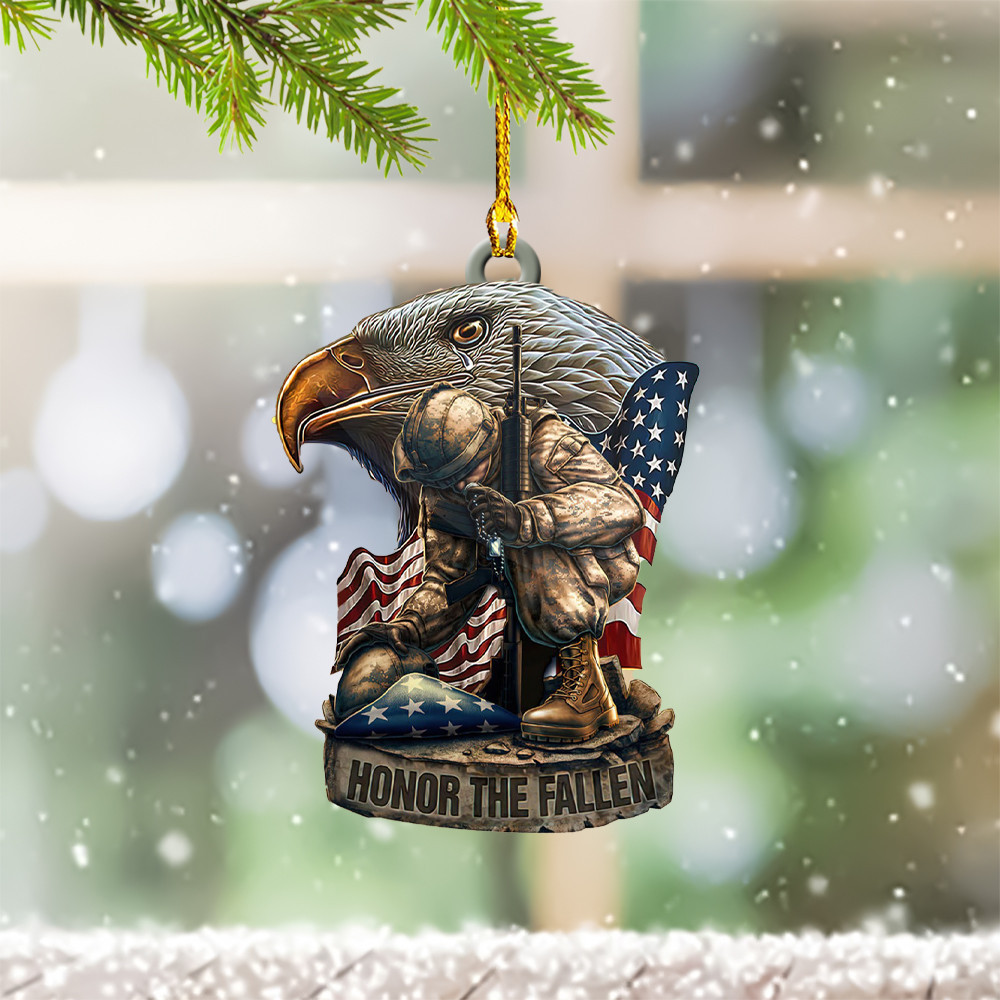 Eagle Kneel Soldier Honor The Fallen Veteran Ornament Last Minute Veterans Day Gifts