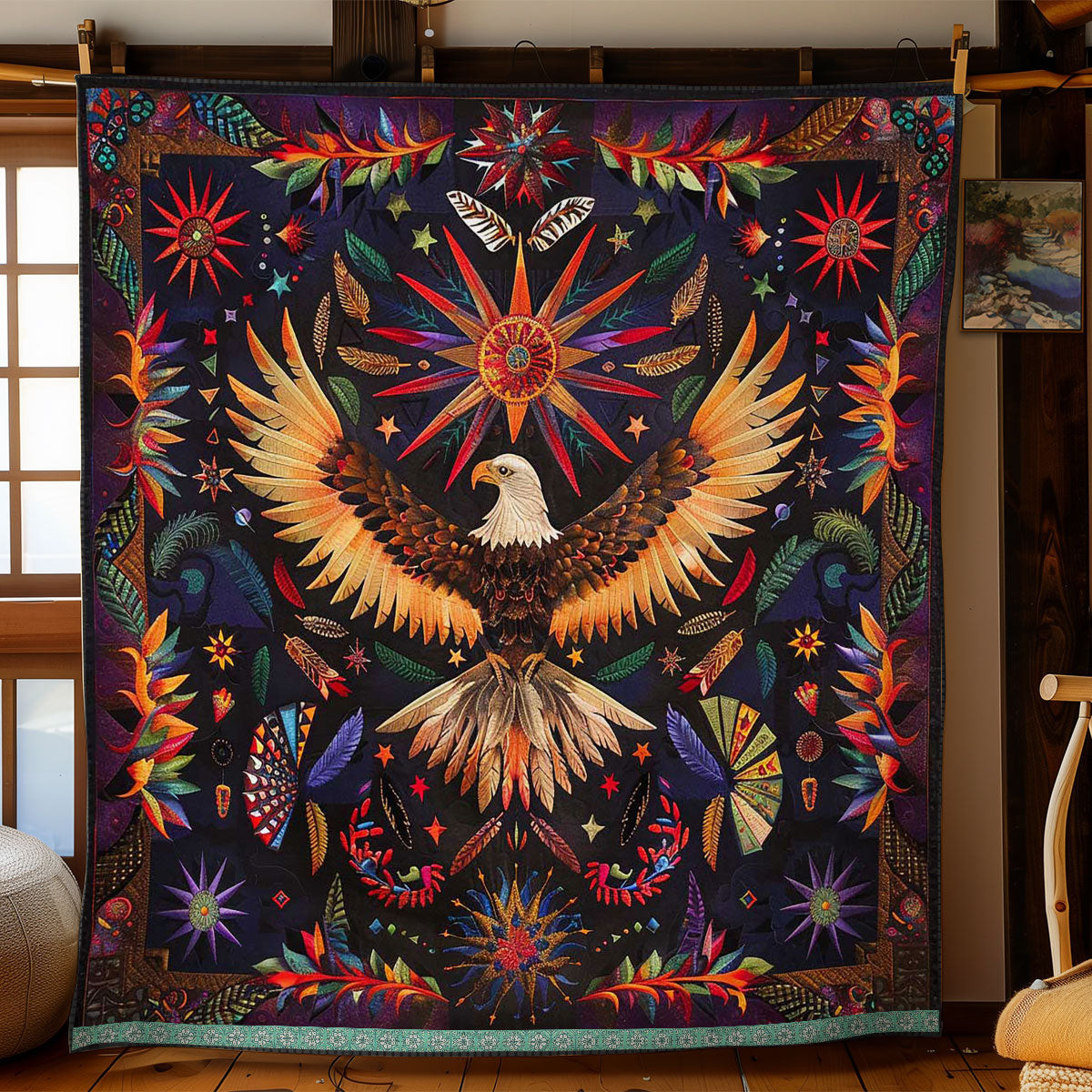 Eagle Native American Holiday Christmas Quilt Blanket Christmas Gifts For My Son