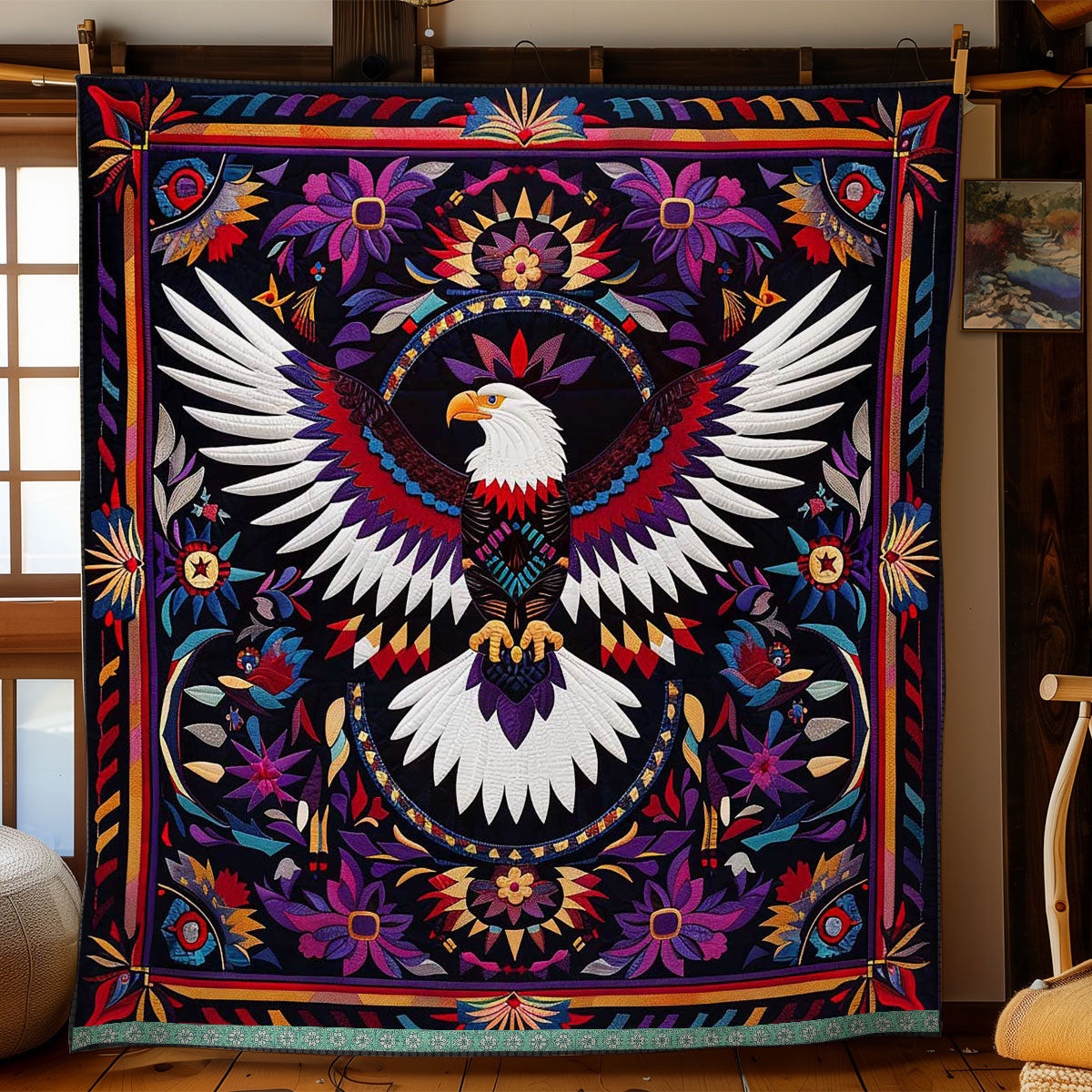 Eagle Native American Holiday Christmas Quilt Blanket Native American Christmas Gifts