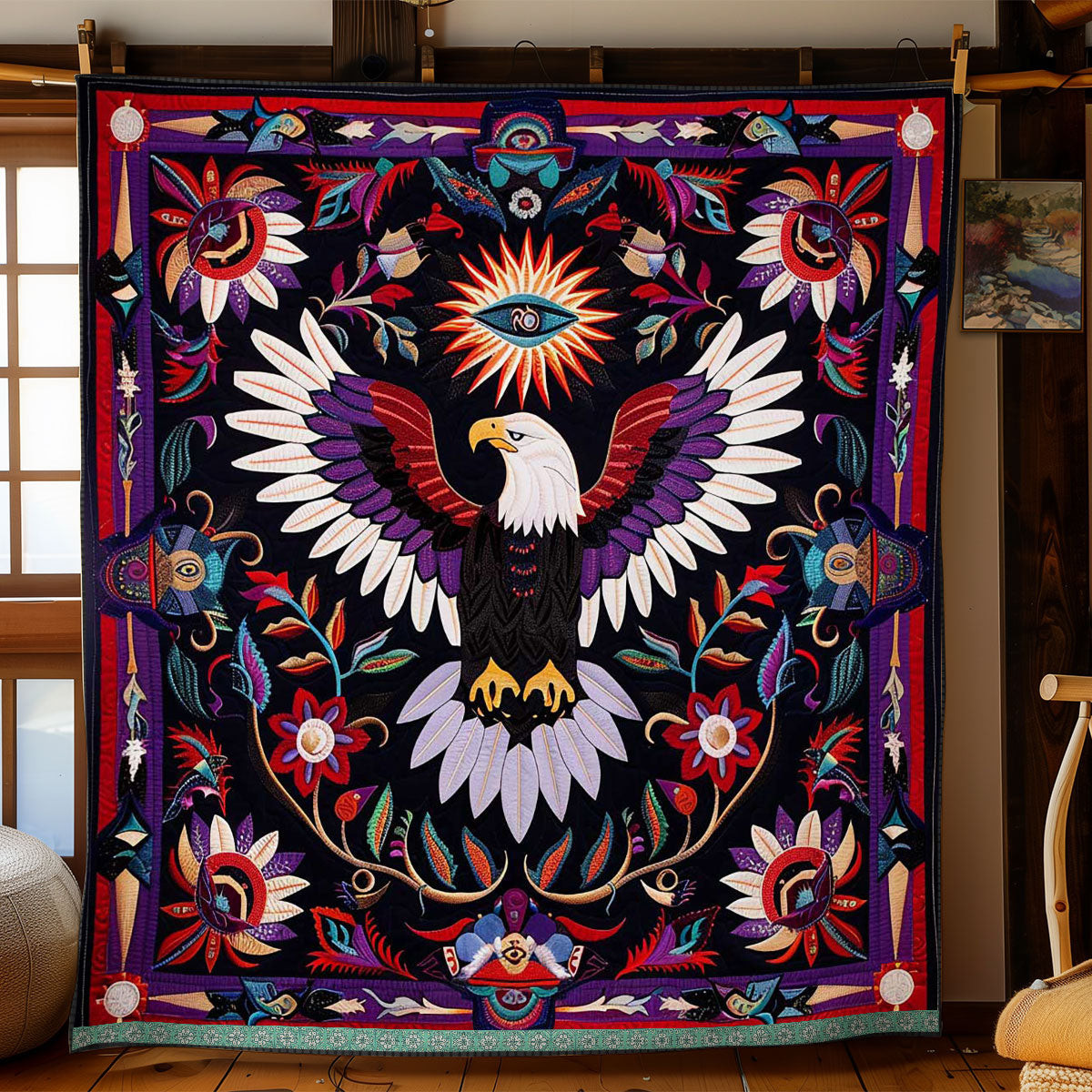Eagle Native American Holiday Christmas Quilt Blanket Native American Gifts For Him