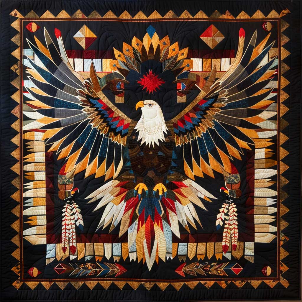 Eagle Native American Quilt Blanket Christmas Throws Father In Law Gifts Christmas