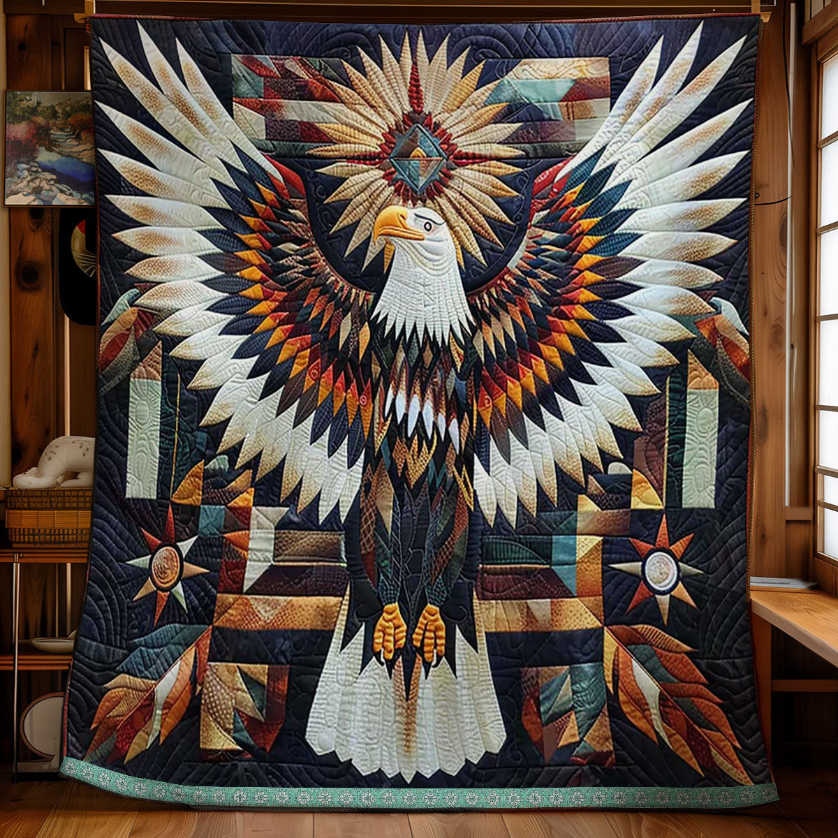 Eagle Native American Quilt Blanket Throw Blankets For Couch Mother's Day Gifts For Grandma