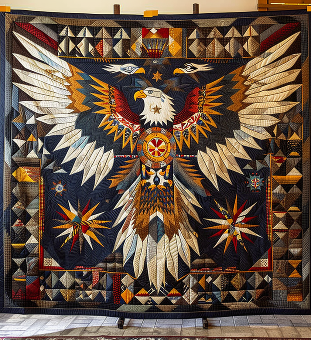 Eagle Native Quilted Blanket Gift Ideas For Bird Lovers