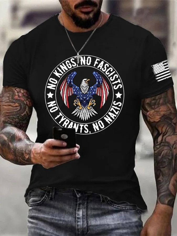 Eagle No Kings No Fascists No Tyrants No Nazis T-Shirt No Kings Protest Merch Gifts