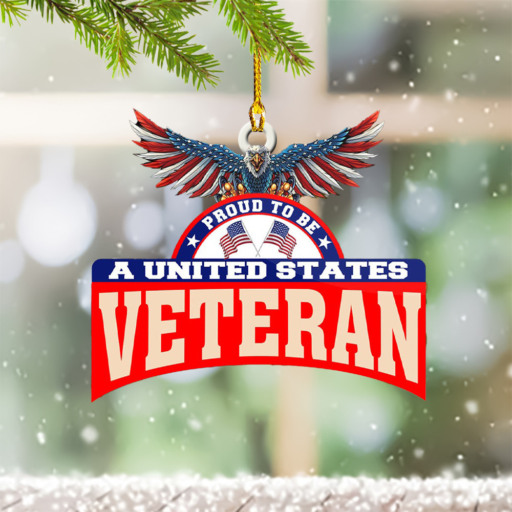 Eagle Proud To Be A United States Veteran Ornament Happy Veterans Day Gifts 2024