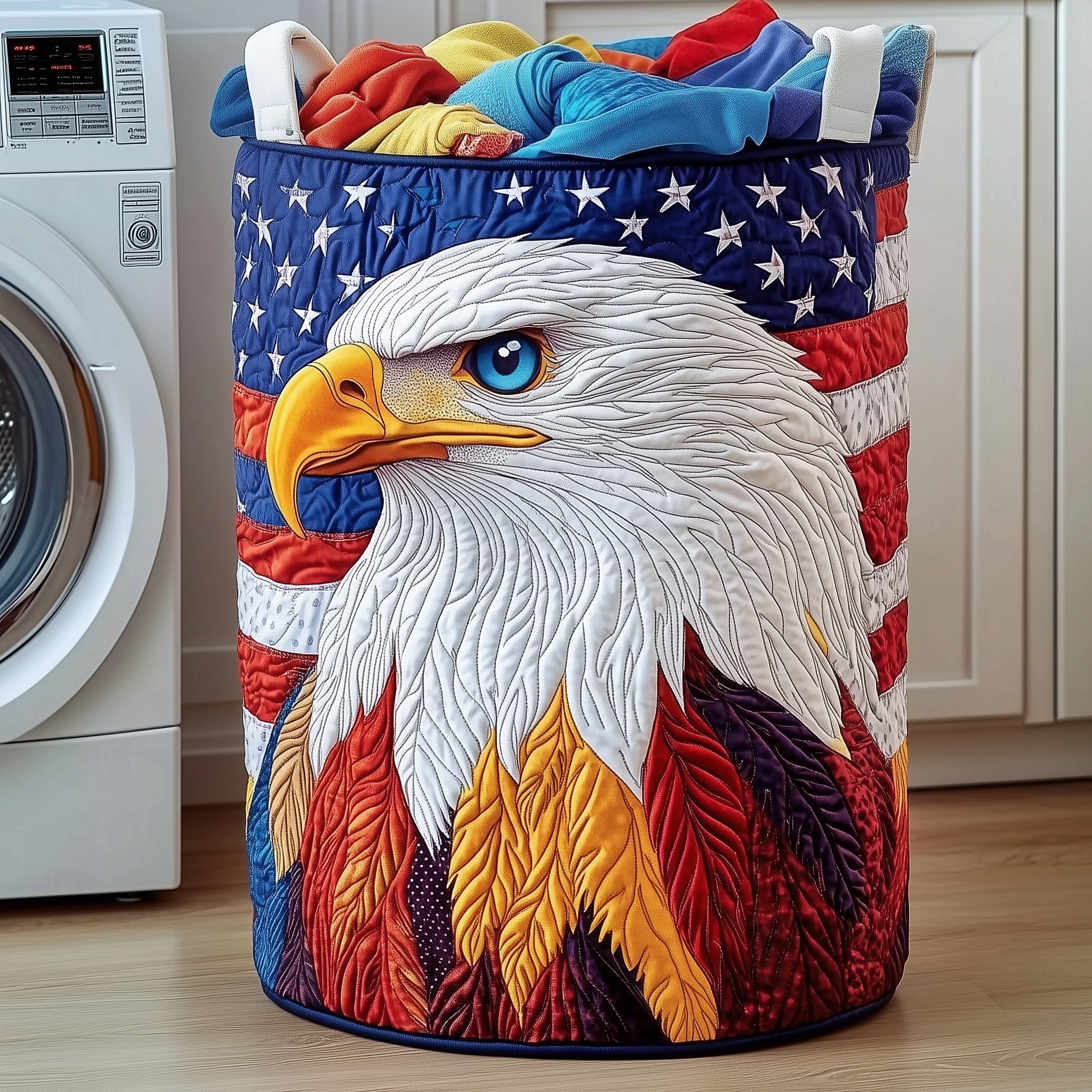Eagle Quilted Laundry Basket Gftoma4602 Thanksgiving Merch Gift