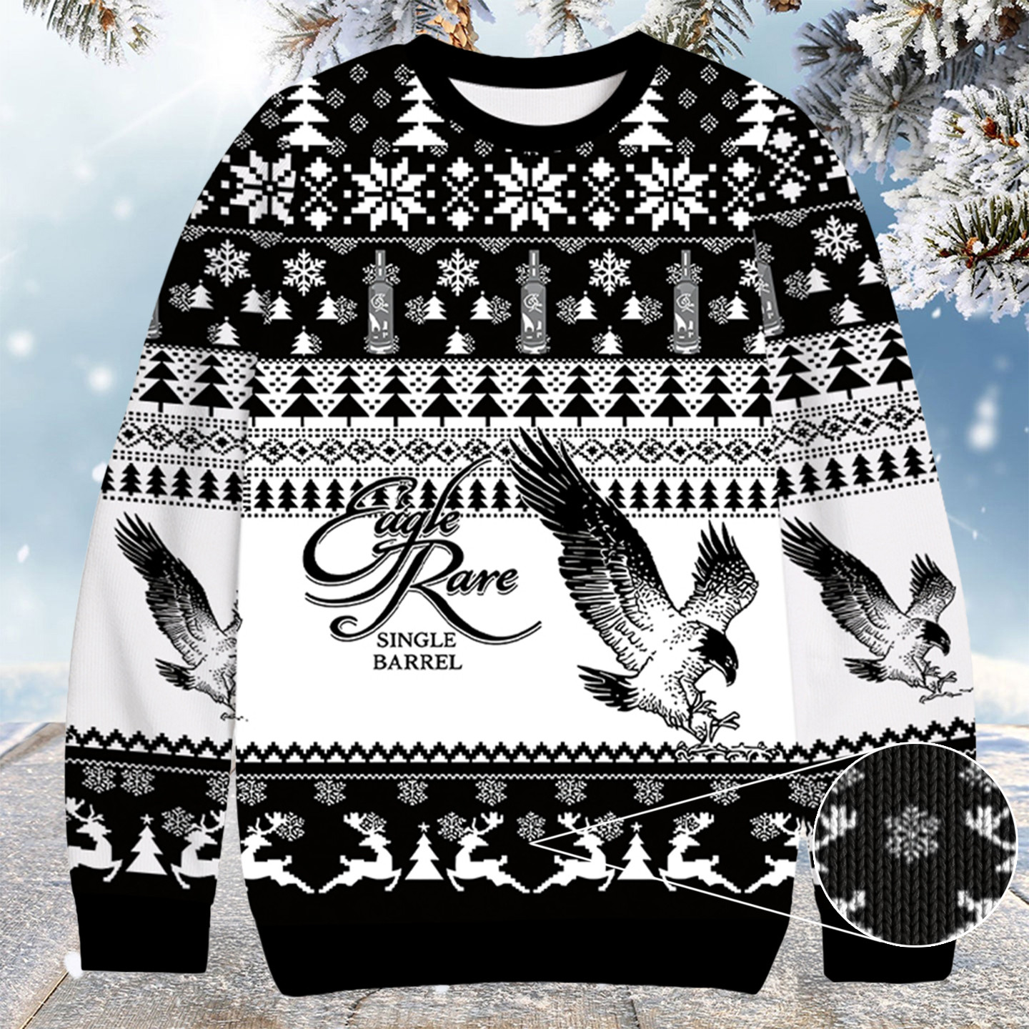 Eagle Rare Whiskey Bourbon Christmas Ugly Sweater Bald Eagle Gifts For Christmas