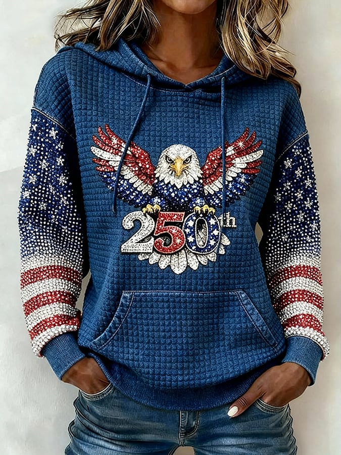 Eagle Retro 250th Anniversary Hoodie Best 4Th Of July Apparel Presents For Women