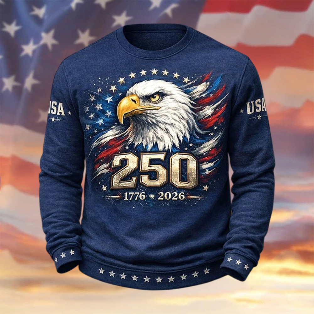 Eagle Retro 250th Anniversary Long Sleeve Shirt 1776 2026 Merch Independence Day Gift