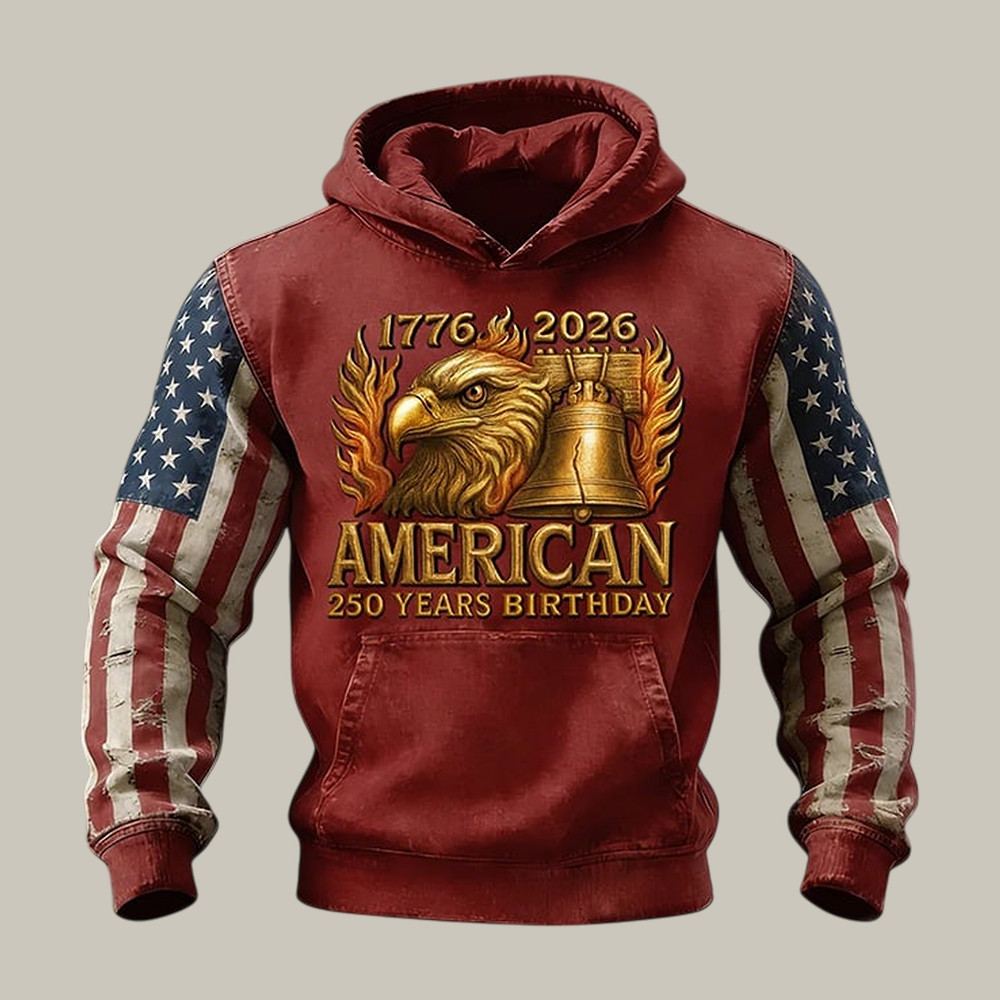 Eagle Retro American 250 Years Birthday 1776 2026 Hoodie Independence Day 2026 Clothing