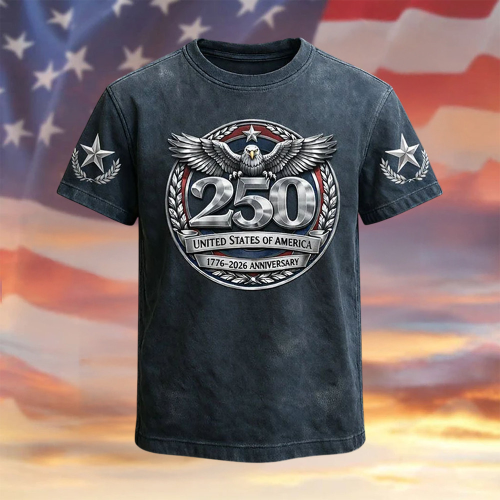 Eagle Retro American 250th Anniversary T-Shirt 1776 2026 Merch Independence Day Present