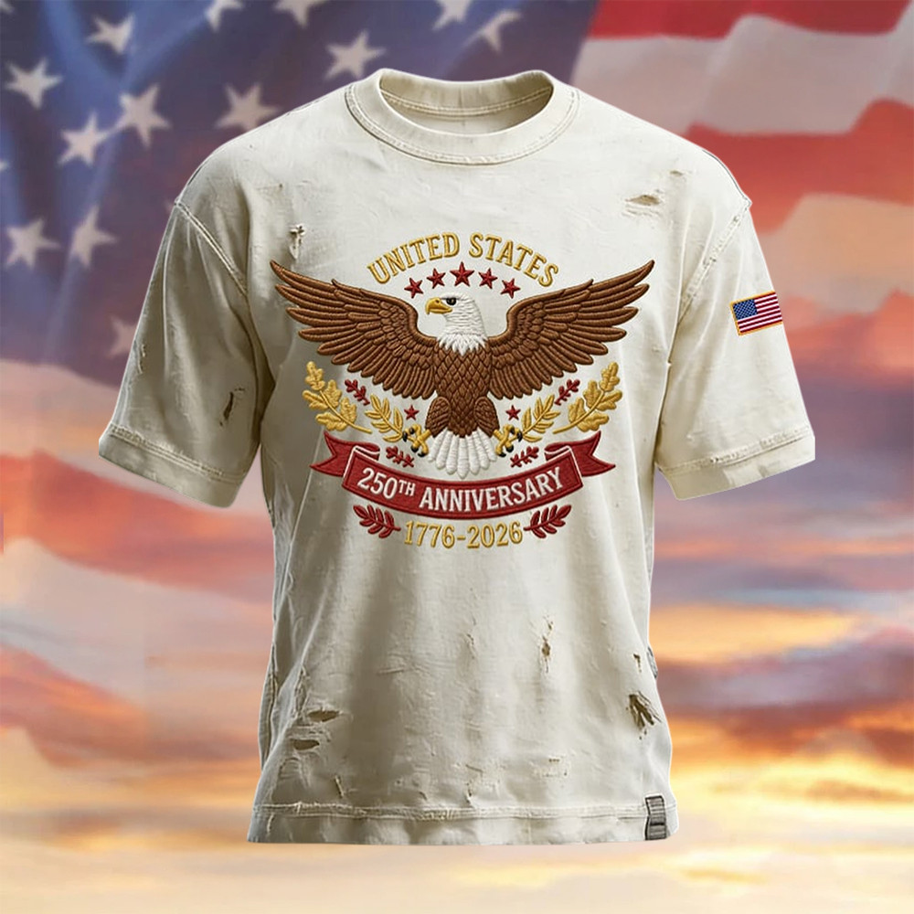 Eagle Retro American 250th Anniversary T-Shirt Independence Day Clothes