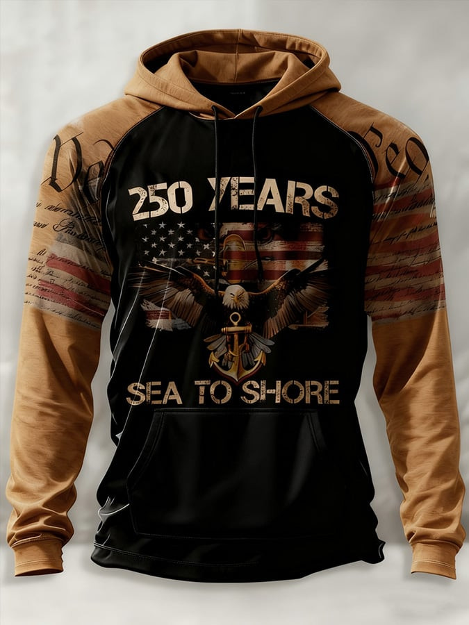 Eagle Retro US Navy 250th Anniversary Hoodie Sea To Shore We The People Merch Gifts