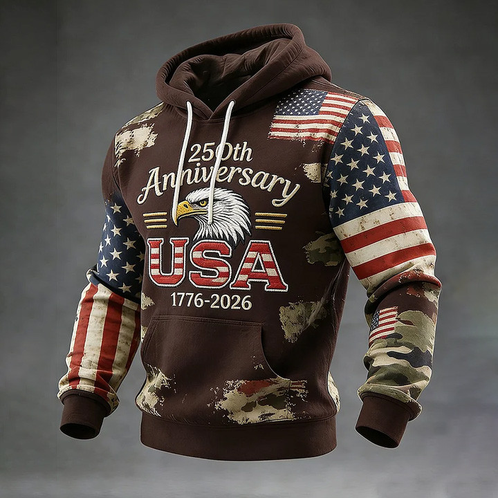 Eagle Retro USA 250Th Anniversary 1776 2026 Hoodie Independence Day 2026 Clothing