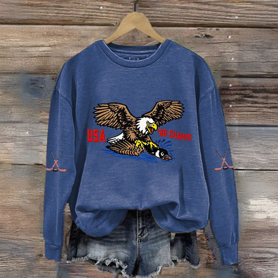 Eagle Retro USA Ice Hockey Sweatshirt USA Hockey Team Merch Unique Fan Gift