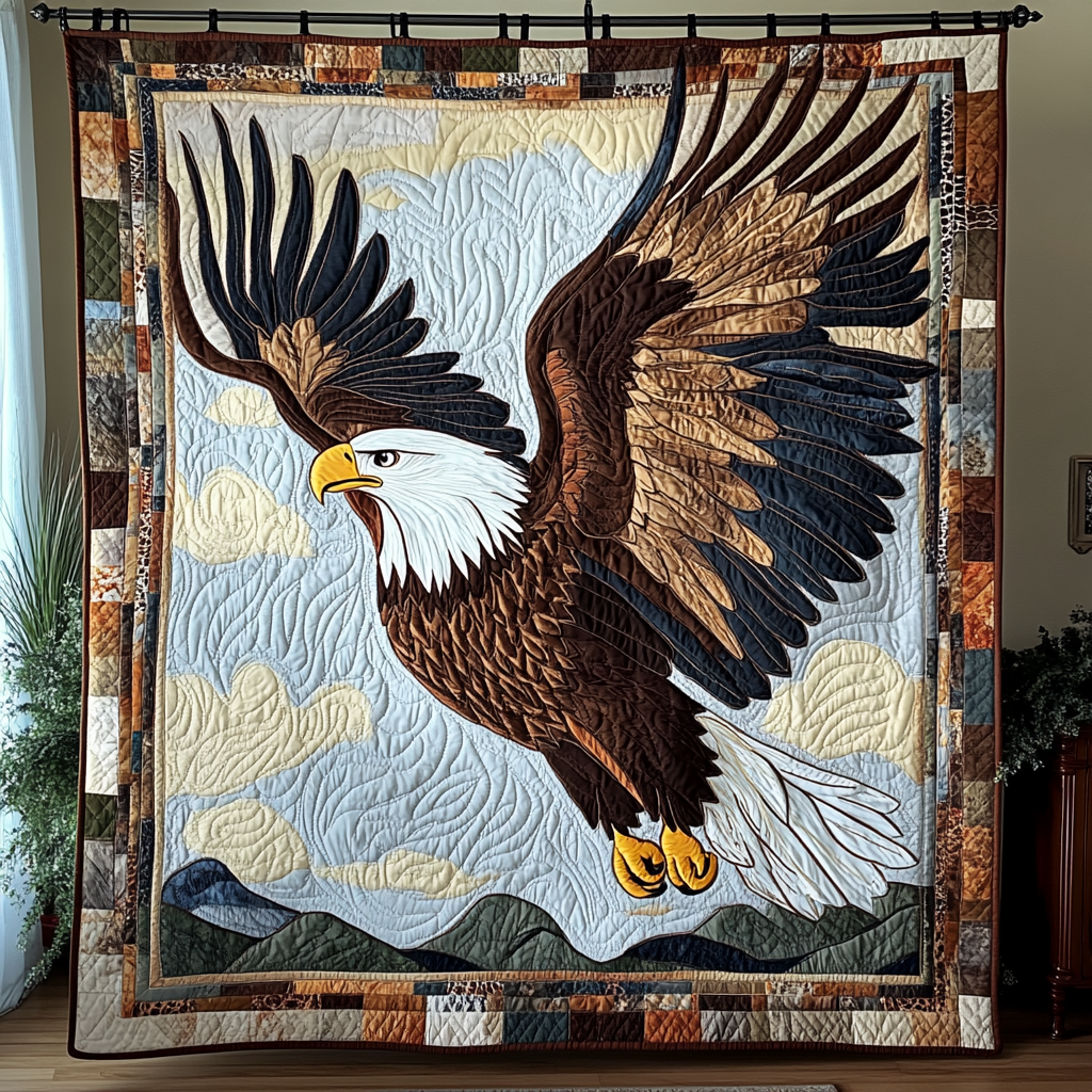 Eagle Rise Quilted Blanket Holiday Throw Blanket Christmas Gifts For Duck Hunters