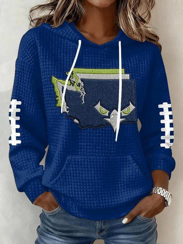 Eagle Seattle Football Waffle Hoodie Seahawks Hoodie Forever Seattle Game Day Clothing