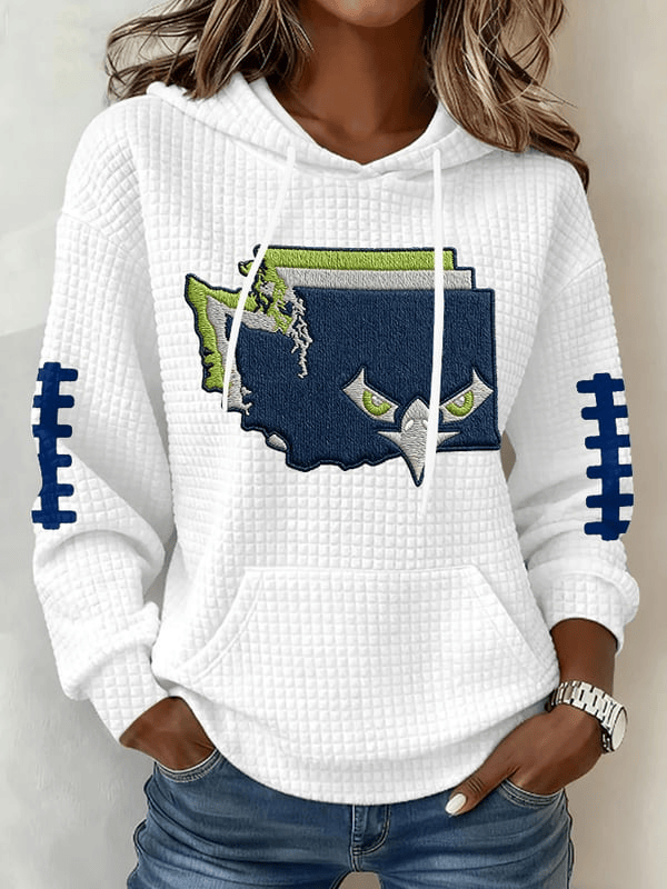 Eagle Seattle Football Waffle Hoodie Seahawks Hoodie Forever Seattle Game Day Clothing