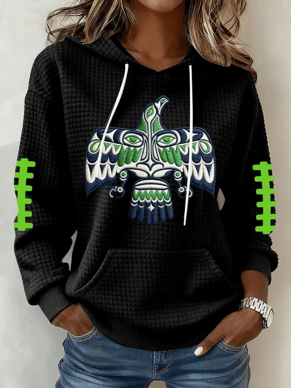 Eagle Seattle Football Waffle Hoodie Seahawks Merch SS Victory Apparel Game Day Gifts For Mom Eagle Seattle Football Waffle Hoodie Seahawks Merch SS Victory Apparel Game Day Gifts For Mom
