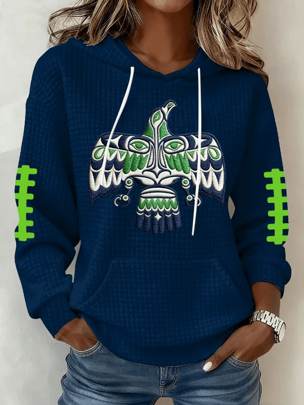 Eagle Seattle Football Waffle Hoodie Seahawks Merch SS Victory Apparel Game Day Gifts For Mom Eagle Seattle Football Waffle Hoodie Seahawks Merch SS Victory Apparel Game Day Gifts For Mom