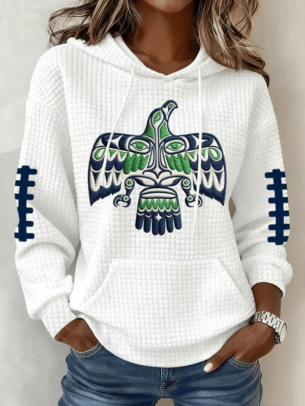 Eagle Seattle Football Waffle Hoodie Seahawks Merch SS Victory Apparel Game Day Gifts For Mom Eagle Seattle Football Waffle Hoodie Seahawks Merch SS Victory Apparel Game Day Gifts For Mom