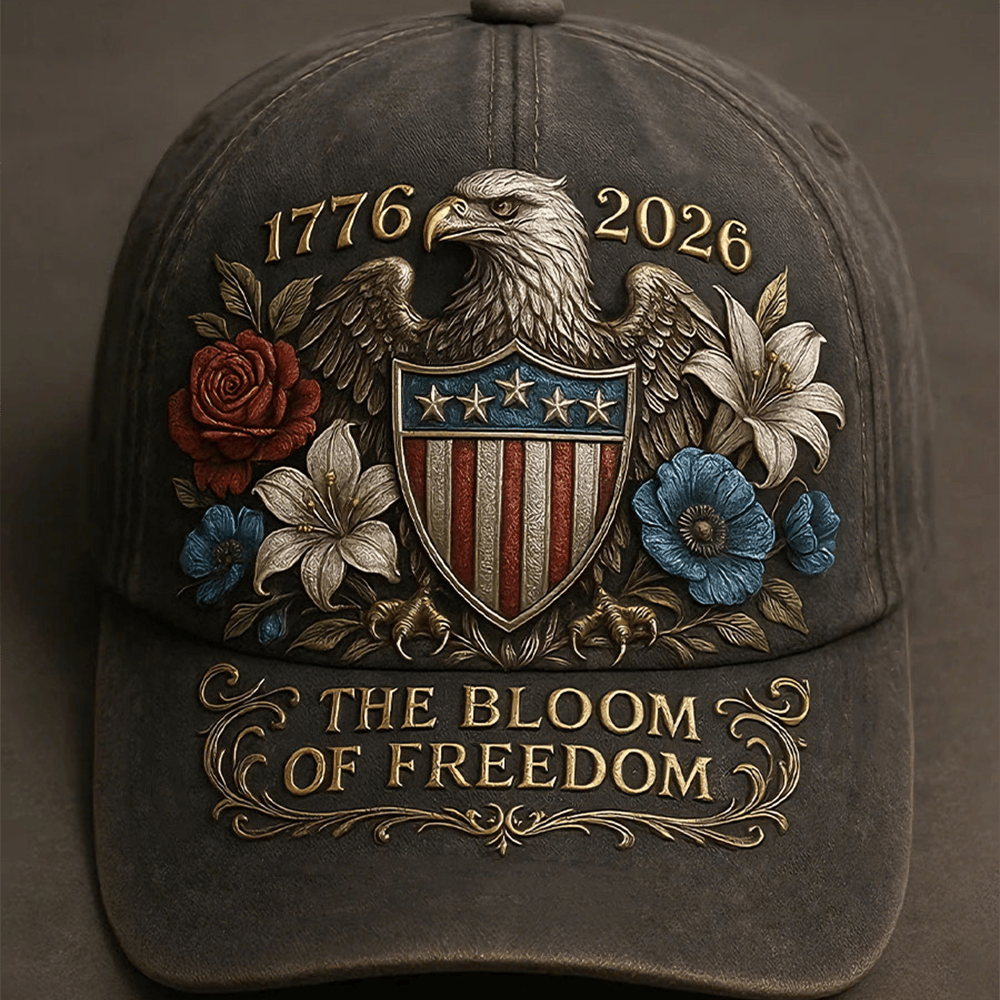 Eagle The Bloom Of Freedom 1776 2026 Hat 4th Of July Cap Patriotic Gift Ideas