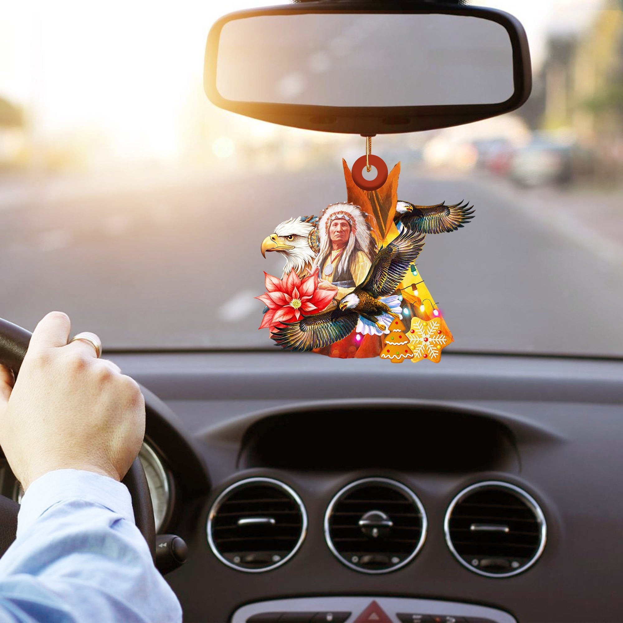 Eagle Tipi Chief Native American Christmas Car Ornament Native Home Decor Secret Santa Gifts