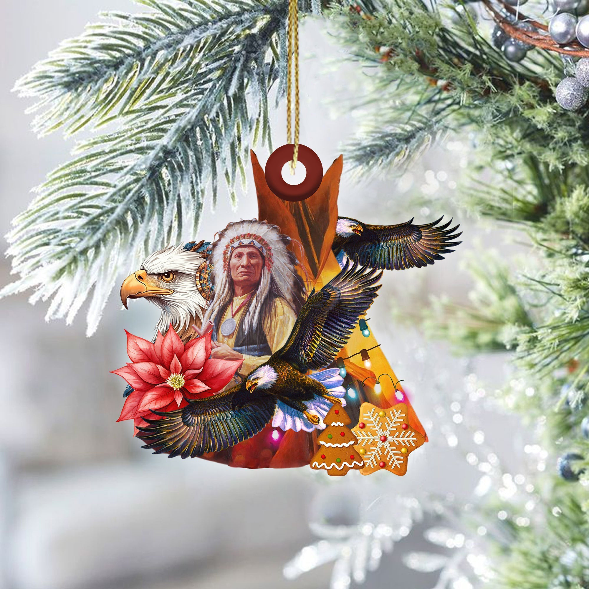 Eagle Tipi Chief Native American Christmas Ornament Native Home Decor Christmas Decorations