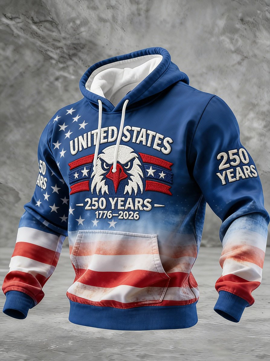 Eagle United States 250 Years Anniversary Hoodie American Flag 1776 2026 Merch Patriotic Gifts