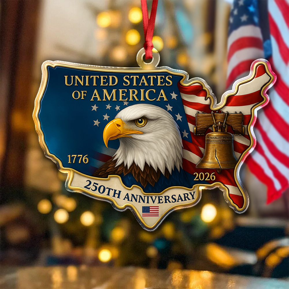 Eagle United States 250th Anniversary Acrylic Ornament Fourth Of July Presents