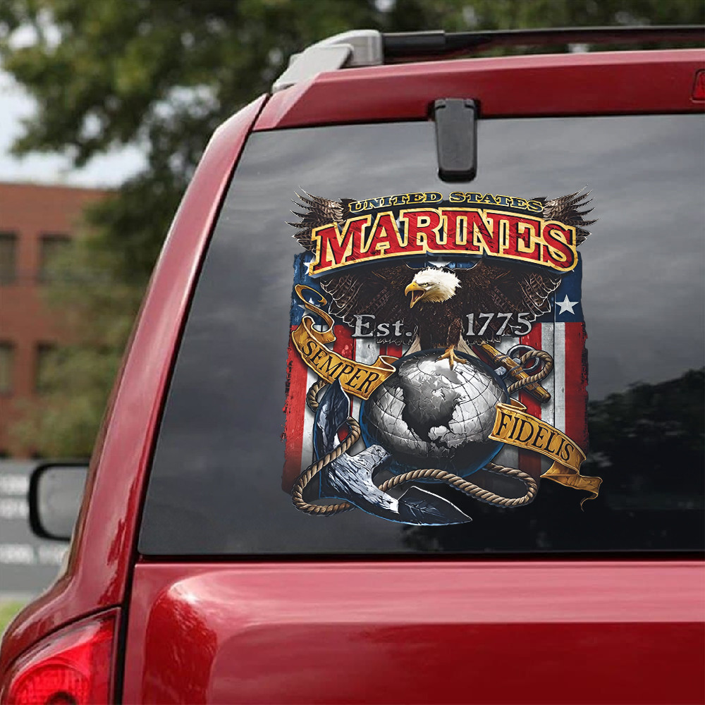 Eagle United States Marines Est 1775 Car Sticker Semper Fidelis Decal USMC Merch