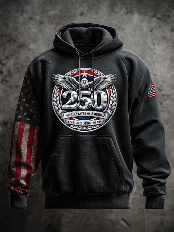 Eagle United States Of America 250th Anniversary Hoodie USA Flag 1776 2026 Merch July 4 Gifts