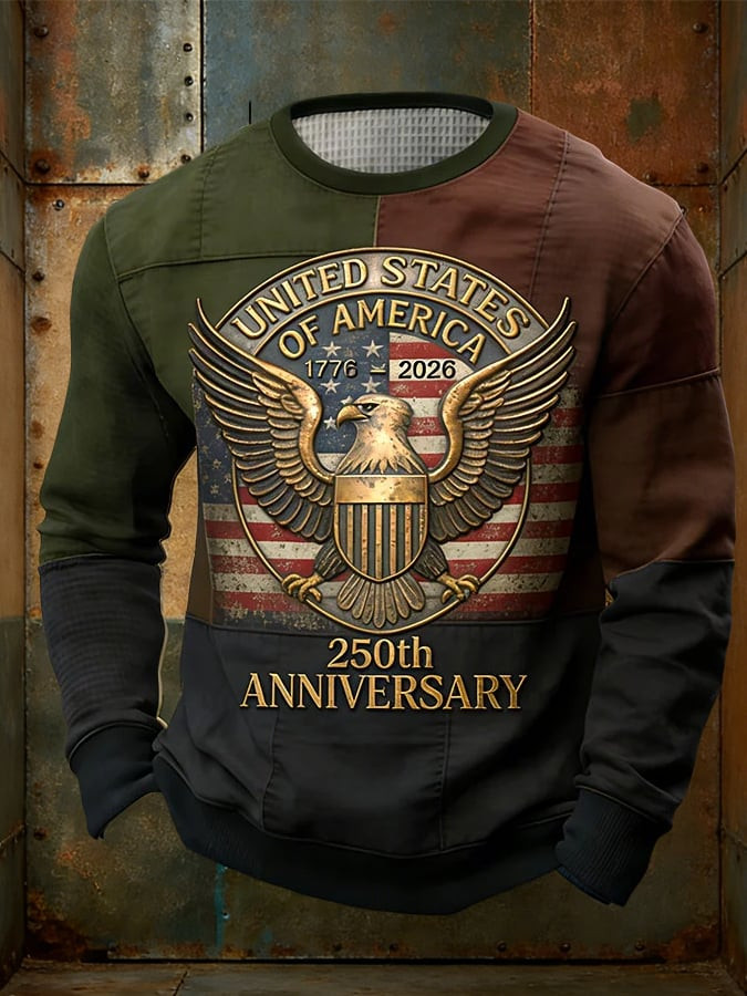 Eagle United States Of America 250th Anniversary Sweatshirt Men 4Th Of July Apparel Eagle United States Of America 250th Anniversary Sweatshirt Men 4Th Of July Apparel