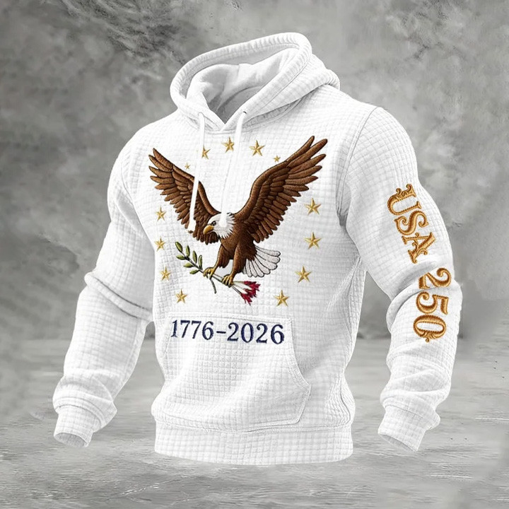 Eagle US 250 Years 1776 2026 Hoodie Fourth Of July Apparel Gift For Patriotic Men