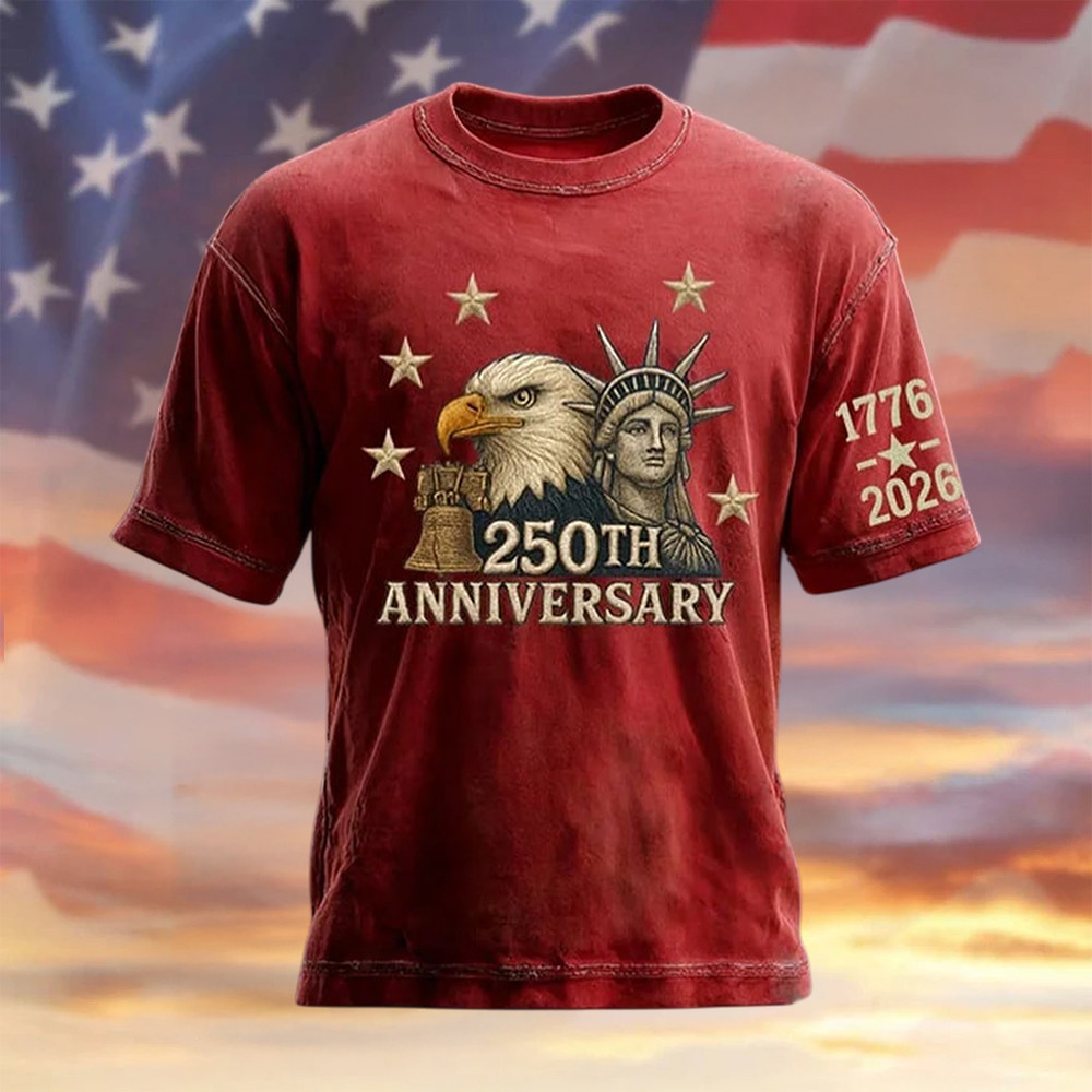 Eagle US 250 Years 1776 2026 T-Shirt Statue Of Liberty Apparel Fourth Of July Merch