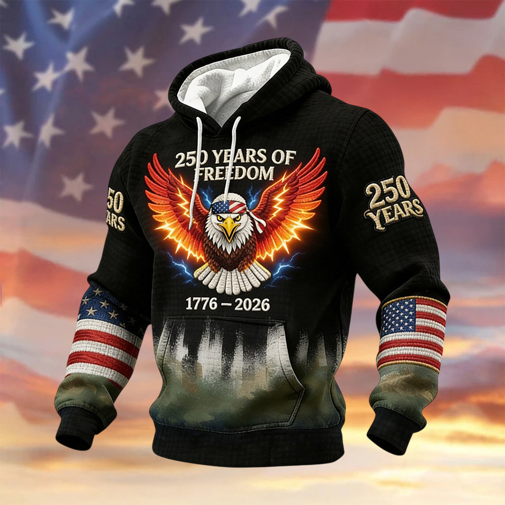Eagle US 250 Years Of Freedom 1776 2026 Hoodie 4th Of July Apparel Cool Gift For Patriots