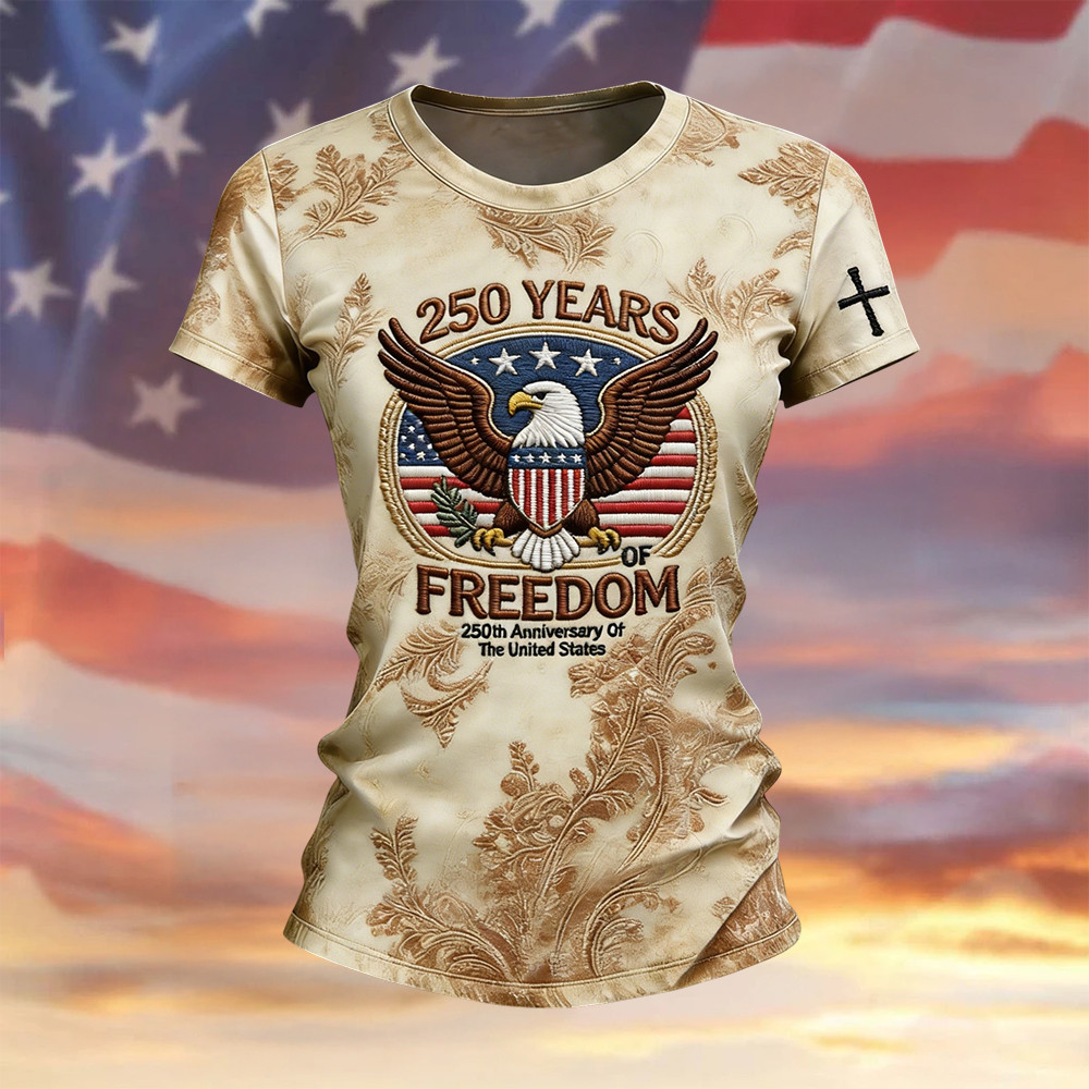 Eagle US 250 Years Of Freedom 1776 2026 T-Shirt Fourth Of July Clothes Patriotic Gift
