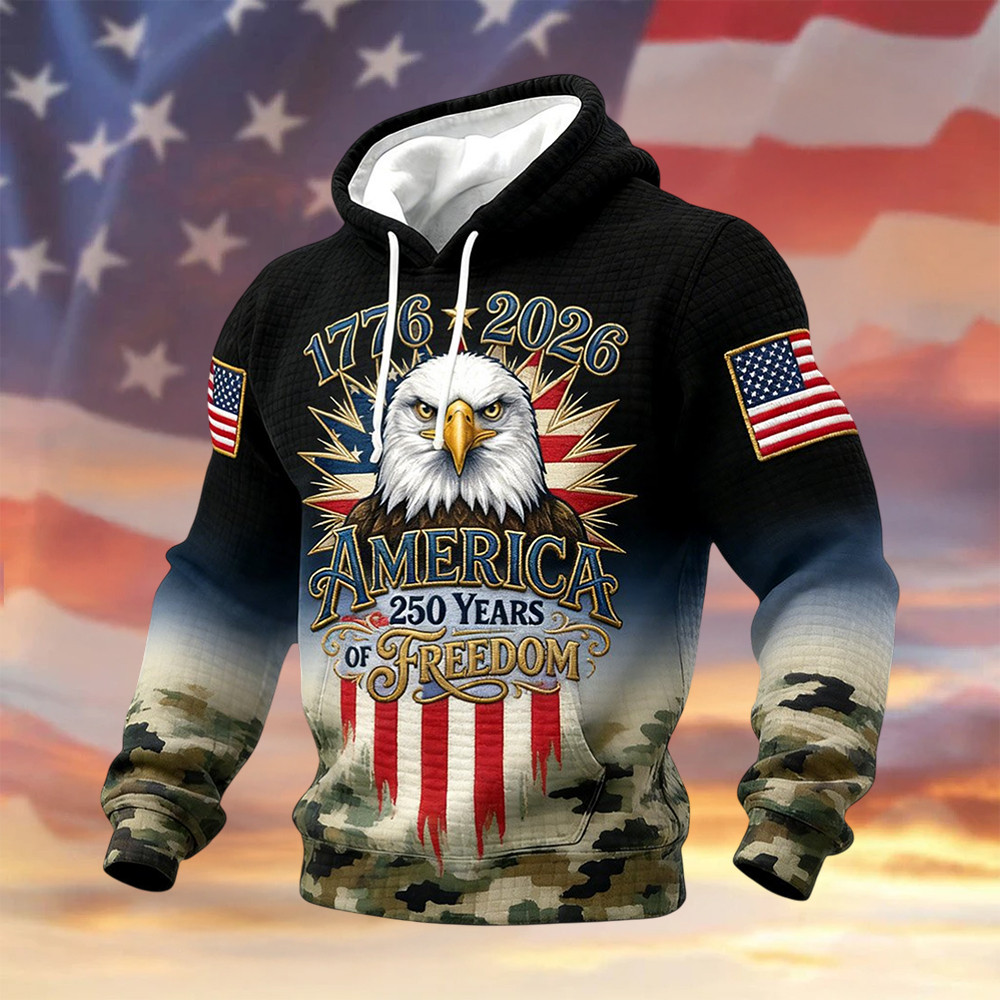 Eagle US 250 Years Of Freedom Commemorative Hoodie Independence Day 2026 Clothing