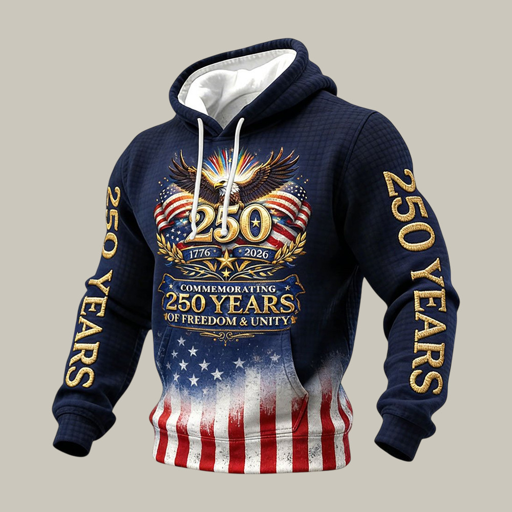 Eagle US 250 Years Of Freedom Hoodie Independence Day 2026 Clothing Patriotic Gift For Dad