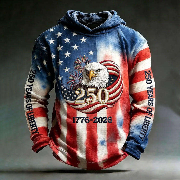 Eagle US 250 Years Of Liberty 1776 2026 Hoodie America's Birthday Apparel 4th Of July Gift