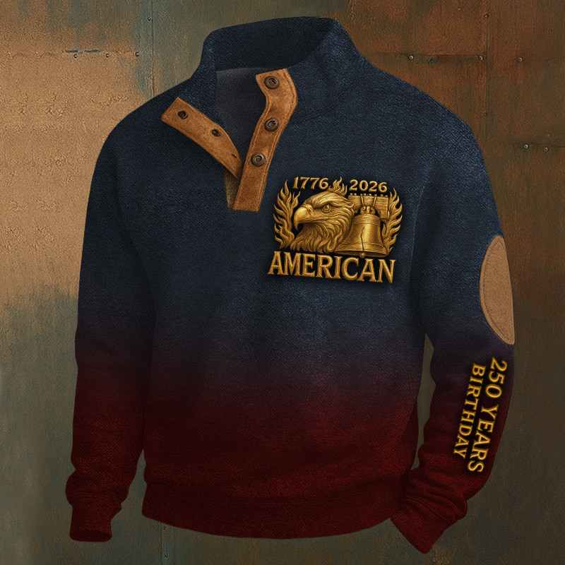 Eagle US 250Th Anniversary 1776 2026 Collar Sweatshirt 250 Years Birthday Clothing Gift For Patriots