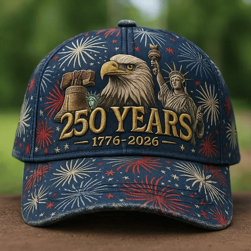 Eagle US 250th Anniversary 1776 2026 Hat Liberty Bell Pattern 4Th Of July Hat Gifts For Father