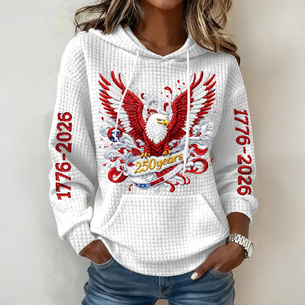 Eagle US 250th Anniversary 1776 2026 Hoodie 4th Of July Apparel Patriotic Clothing