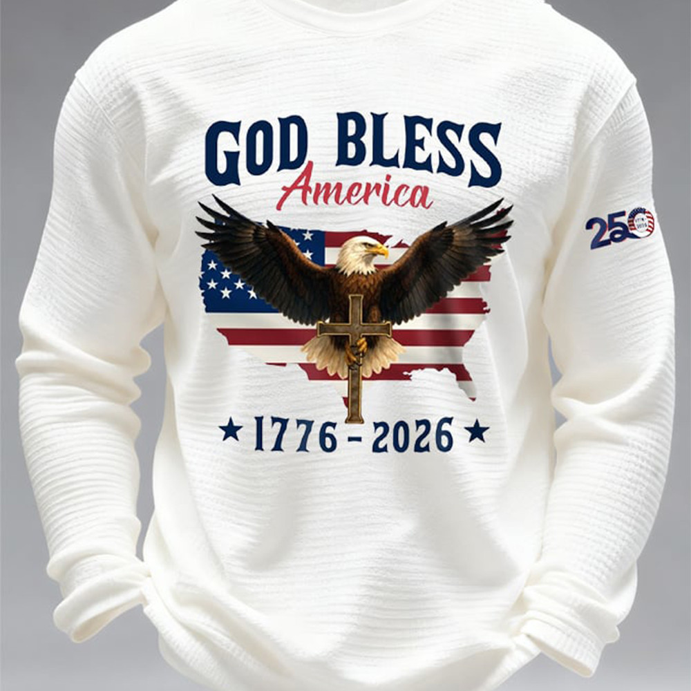 Eagle US 250Th Anniversary 1776 2026 Long Sleeve Shirt God Bless America Gifts For Patriots
