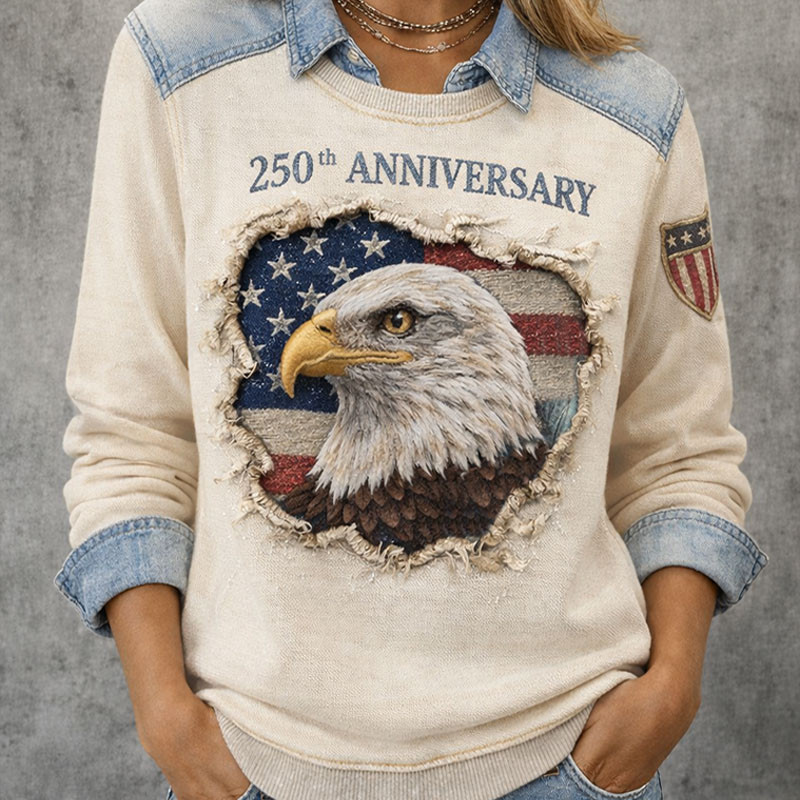 Eagle US 250th Anniversary 1776 2026 Sweatshirt America's Birthday Apparel Patriots Gift