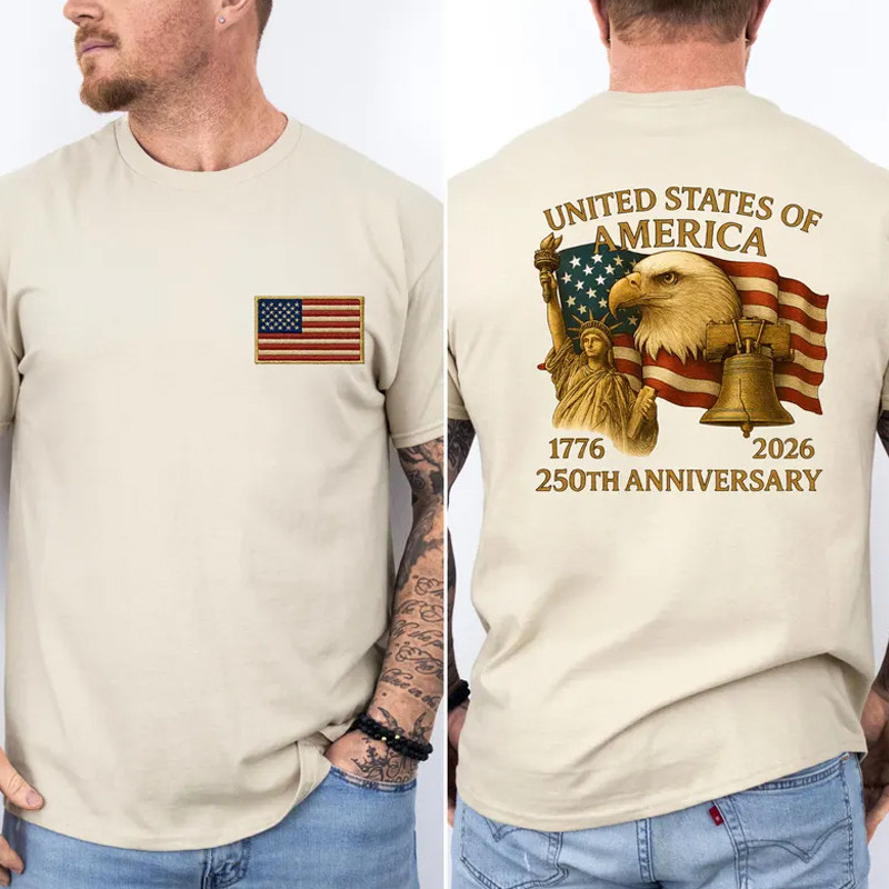 Eagle US 250Th Anniversary 1776 2026 T-Shirt Fourth Of July Clothes Patriotic Gift