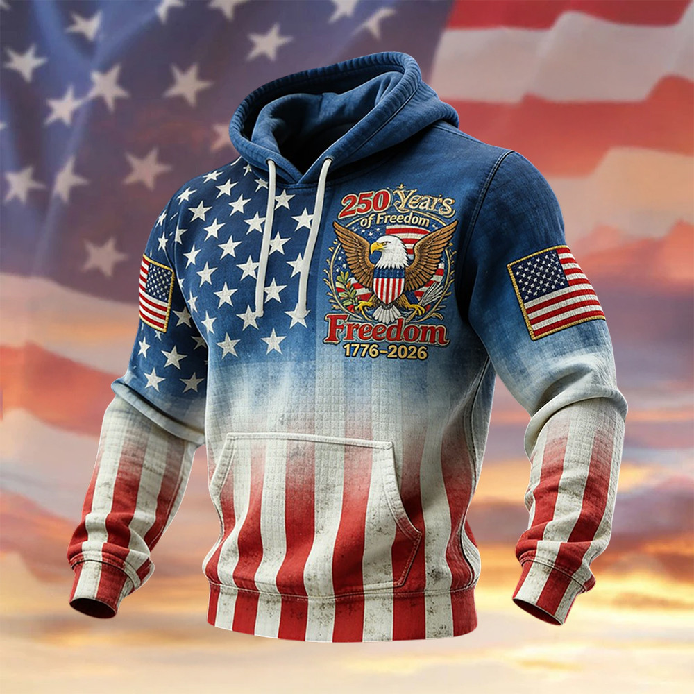 Eagle US 250th Anniversary Commemorative Hoodie Fourth Of July Clothing Line