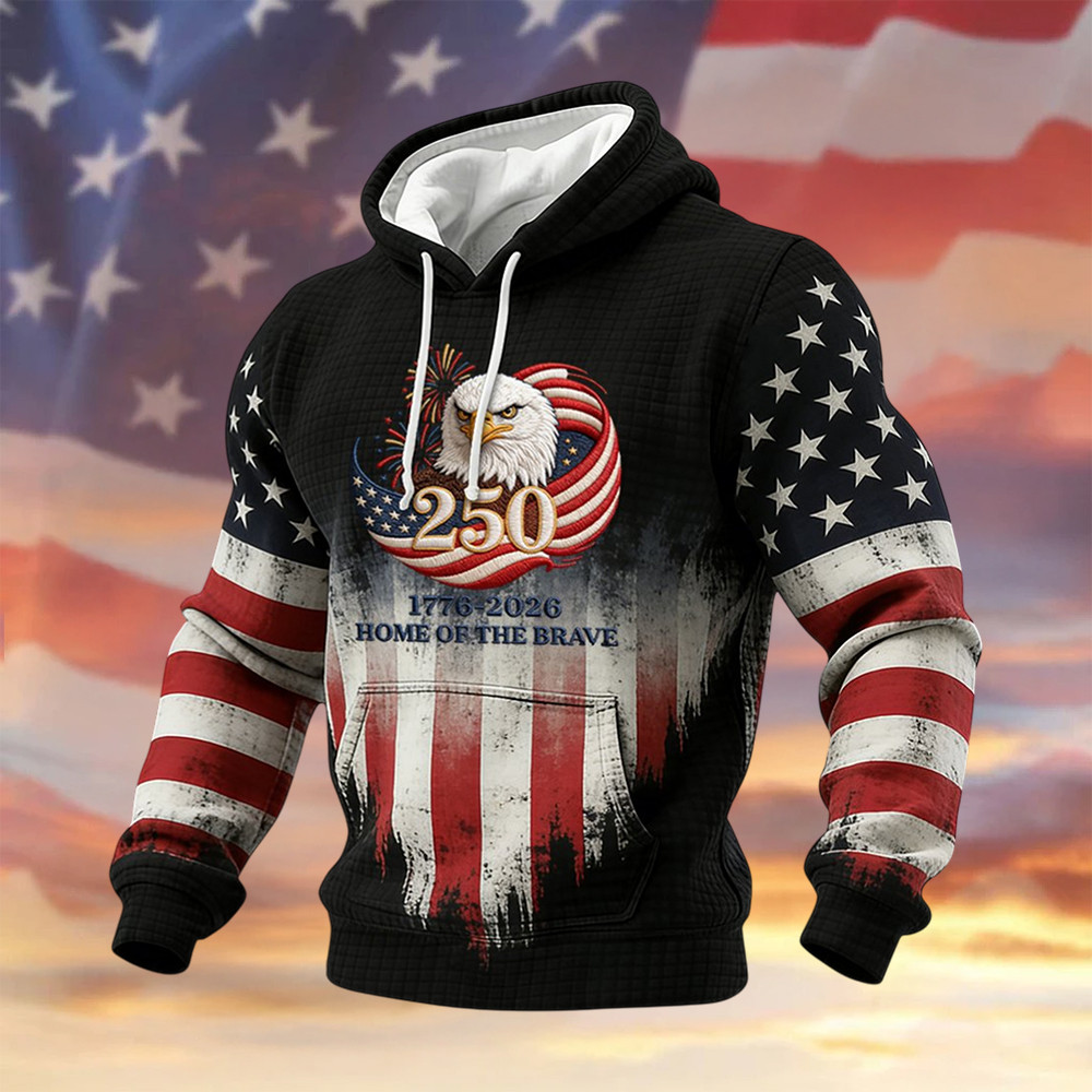 Eagle US 250th Anniversary Commemorative Hoodie Independence Day Apparel 4Th Of July Gift