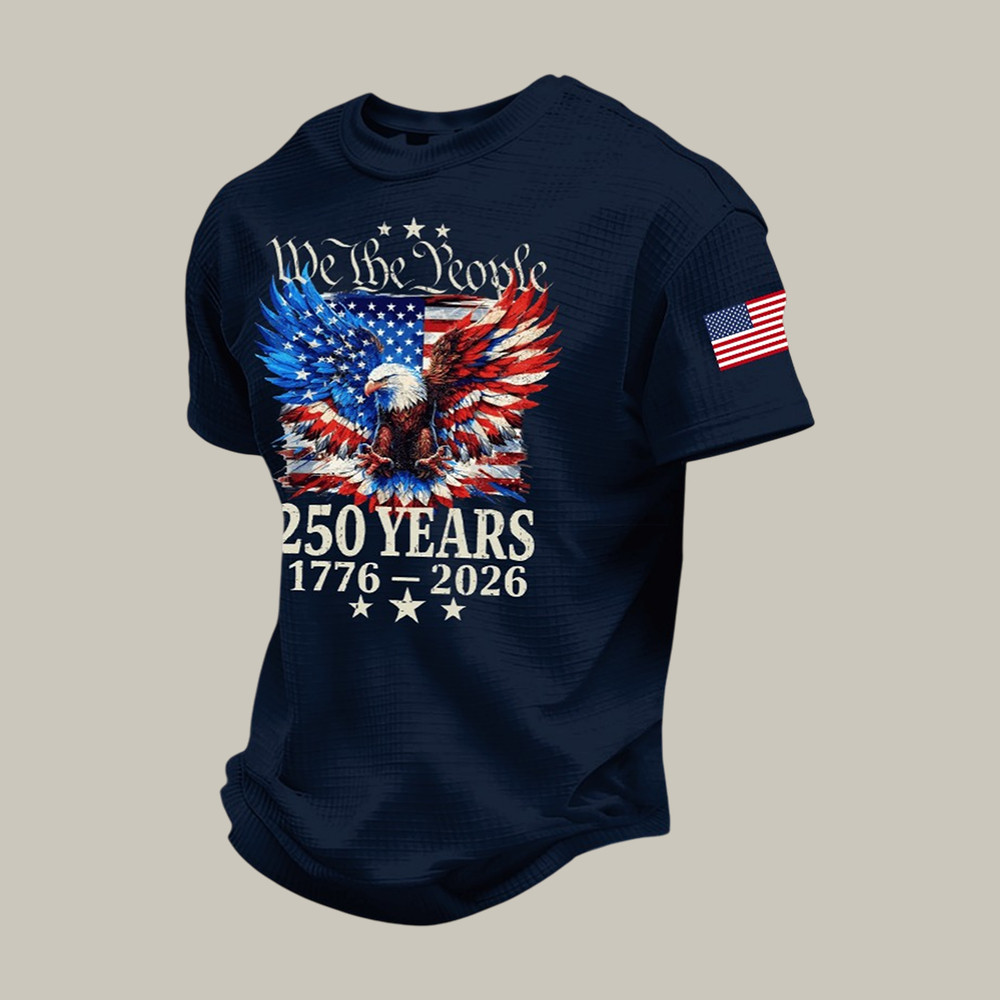 Eagle US 250th Anniversary National Flag T-Shirt Fourth Of July Shirt 1776 2026 Gifts