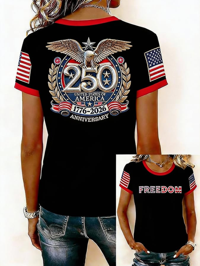 Eagle US 250Th Anniversary Of Freedom T-Shirt America's Birthday Shirt Gift For Her Eagle US 250Th Anniversary Of Freedom T-Shirt America's Birthday Shirt Gift For Her